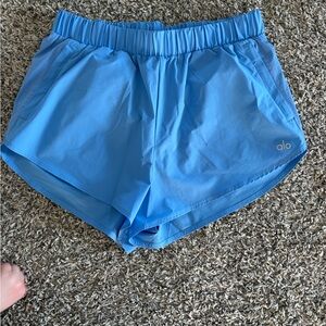ALO Yoga Women’s Sky Blue Athletic Shorts with Elastic Waist